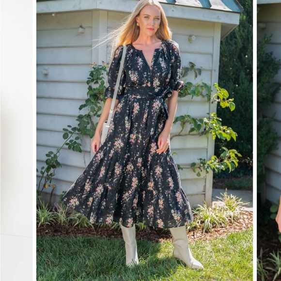 TUCKERNUCK ONYX FALLING FLOWERS BOUQUET LYLES DRESS - Picture 4 of 6